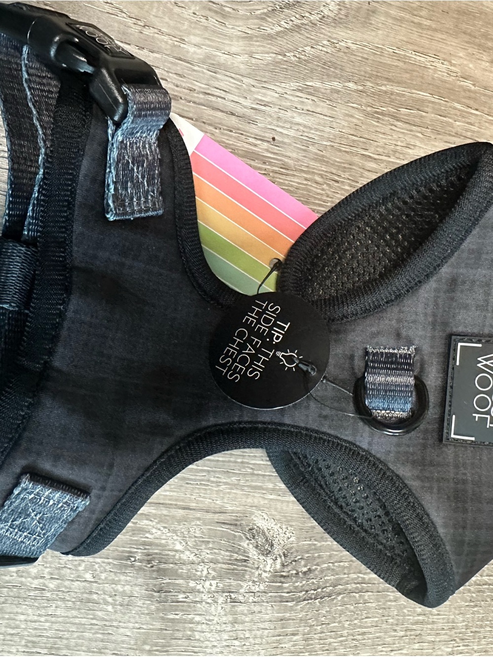 Woof Black Padded Mesh Dog Harness - Comfortable Everyday Support